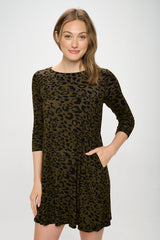 LEOPARD PRINT JERSEY DRESS