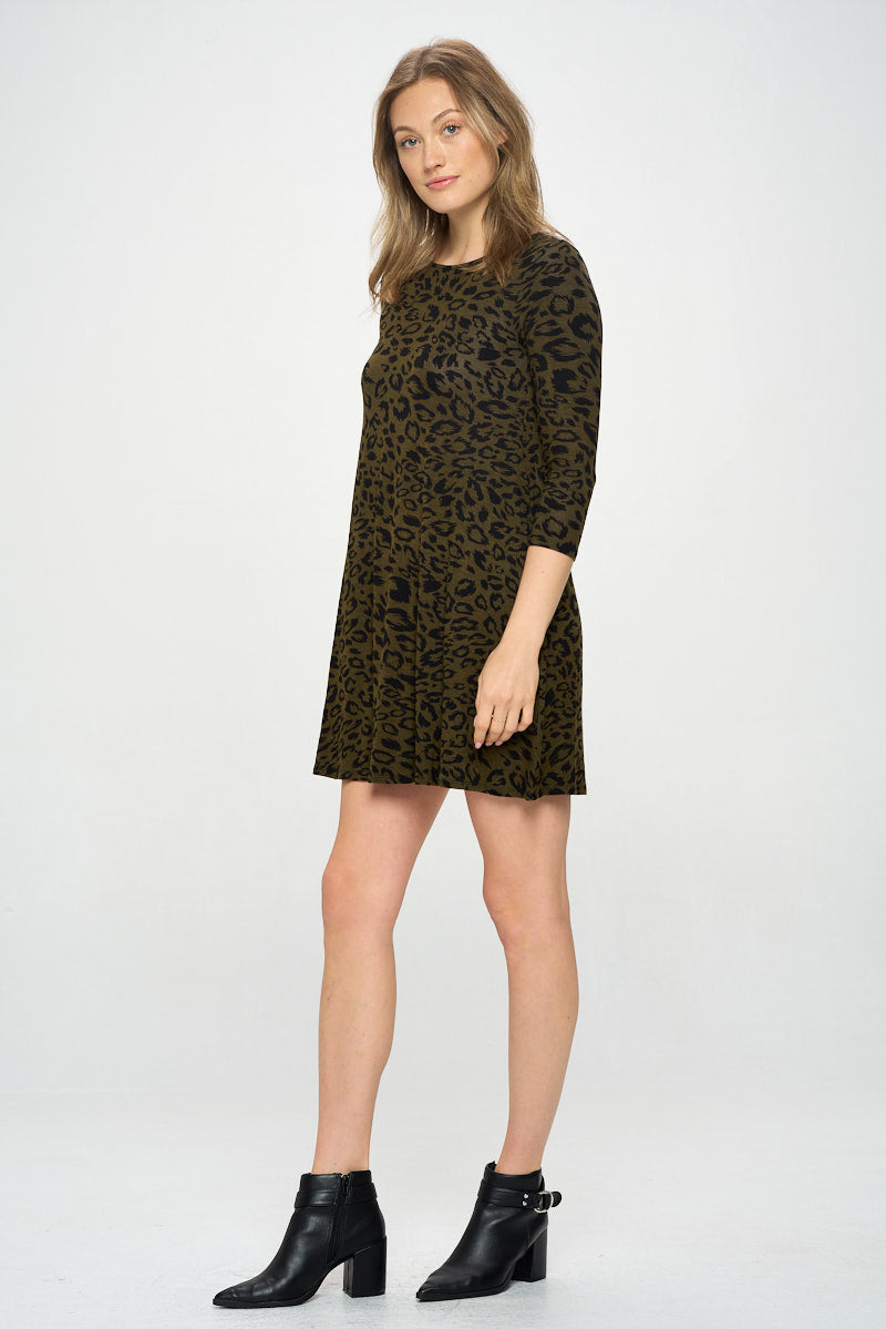 LEOPARD PRINT JERSEY DRESS