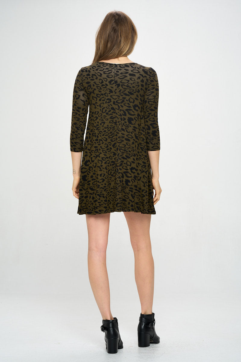 LEOPARD PRINT JERSEY DRESS