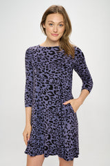 LEOPARD PRINT JERSEY DRESS