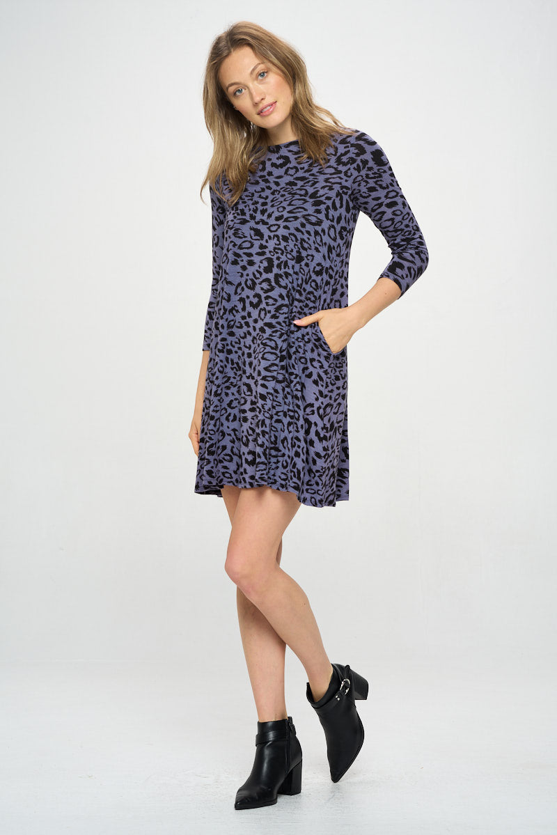 LEOPARD PRINT JERSEY DRESS