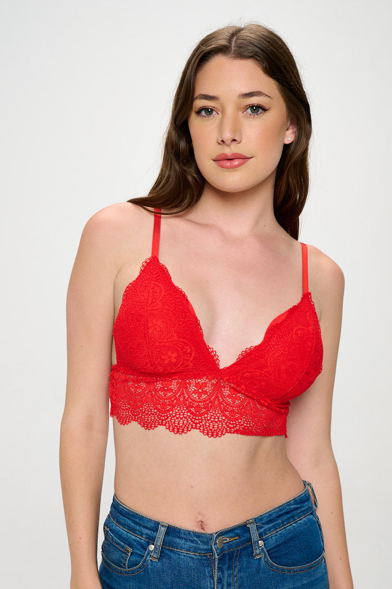 FRANCESCA DEEP V LACE BRALETTE