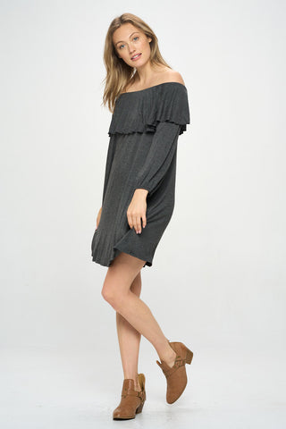 RUFFLE OFF SHOULDER DRESS