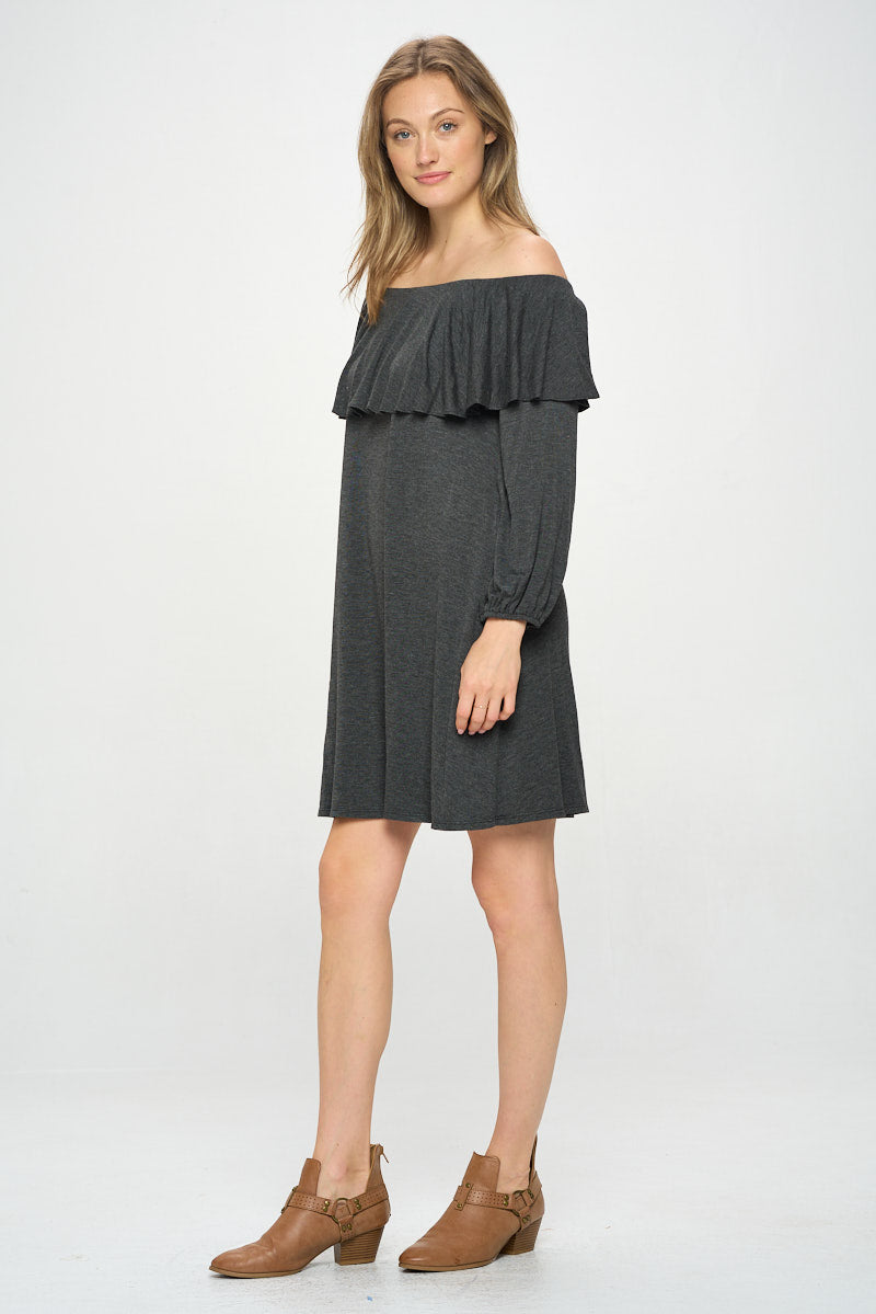 RUFFLE OFF SHOULDER DRESS