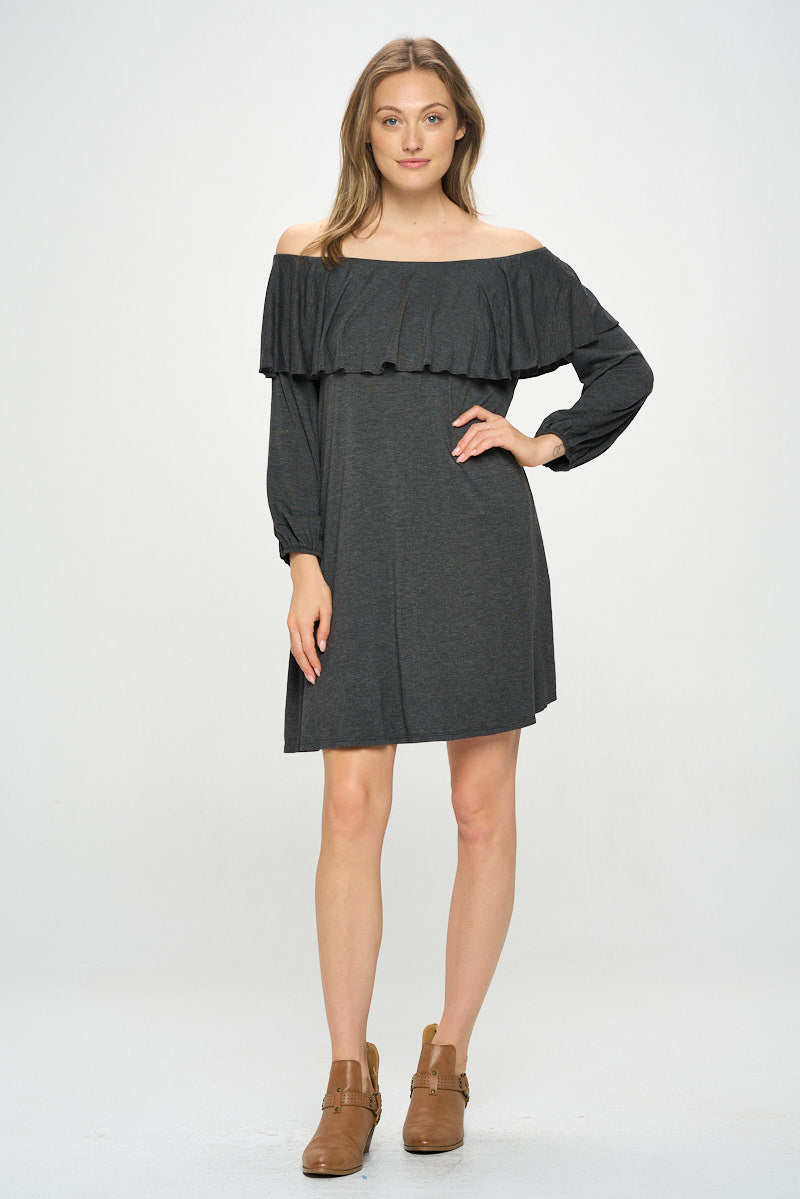 RUFFLE OFF SHOULDER DRESS