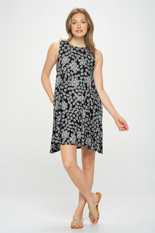 AUDREY PRINT SLEEVELESS KNIT DRESS