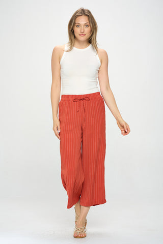 ELASTIC WAIST PIN STRIPE PANT