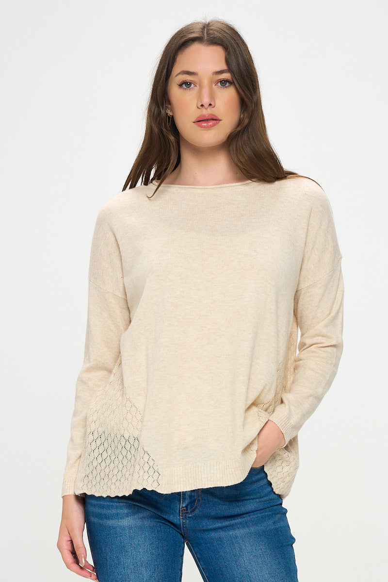 BUTTON BACK SWEATER