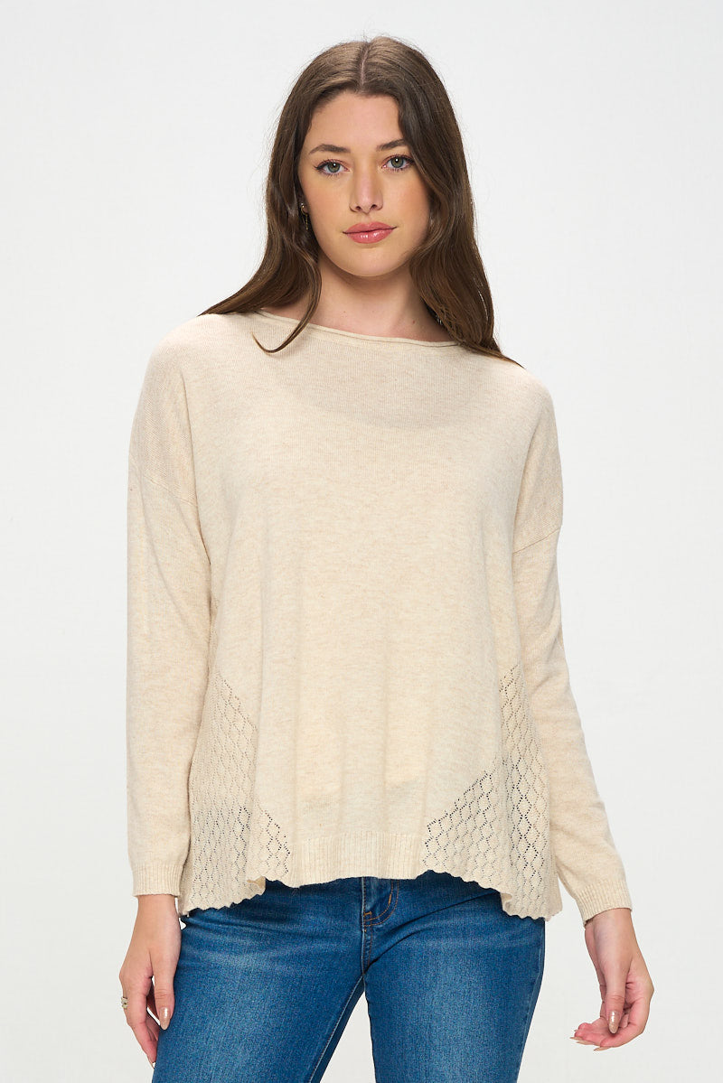 BUTTON BACK SWEATER