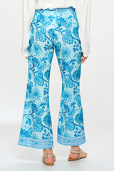 WIDE LEG PRINTED SATIN PANT