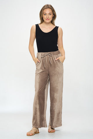 VELVET WIDE LEG PANT