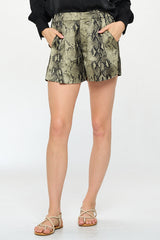 SNAKE PRINT SATIN SHORT