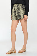 SNAKE PRINT SATIN SHORT