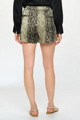 SNAKE PRINT SATIN SHORT