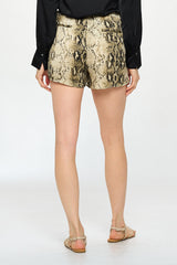 SNAKE PRINT SATIN SHORT