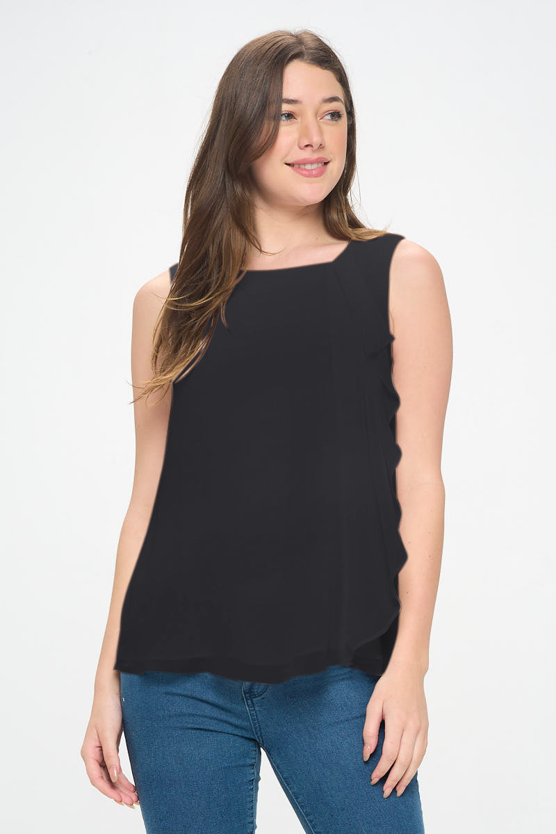 ASYMMETRICAL RUFFLE TANK