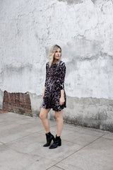 3/4 ANIMAL PRINT TEE DRESS