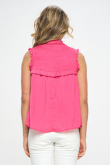 SLEEVELESS TOP WITH RUFFLE DETAIL