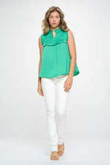 SLEEVELESS TOP WITH RUFFLE DETAIL