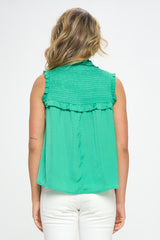 SLEEVELESS TOP WITH RUFFLE DETAIL