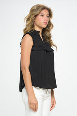 SLEEVELESS TOP WITH RUFFLE DETAIL