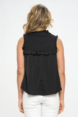 SLEEVELESS TOP WITH RUFFLE DETAIL