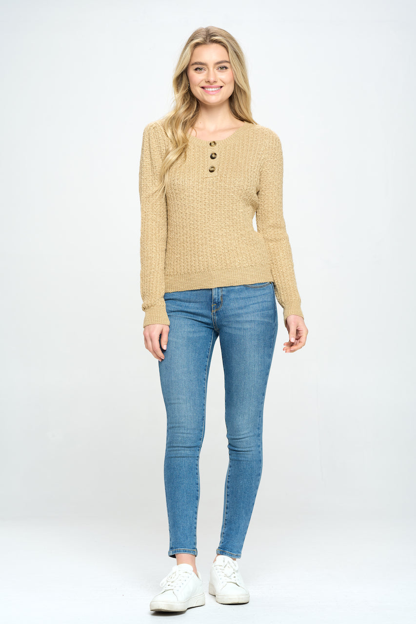 CROCHET KNIT HENLEY