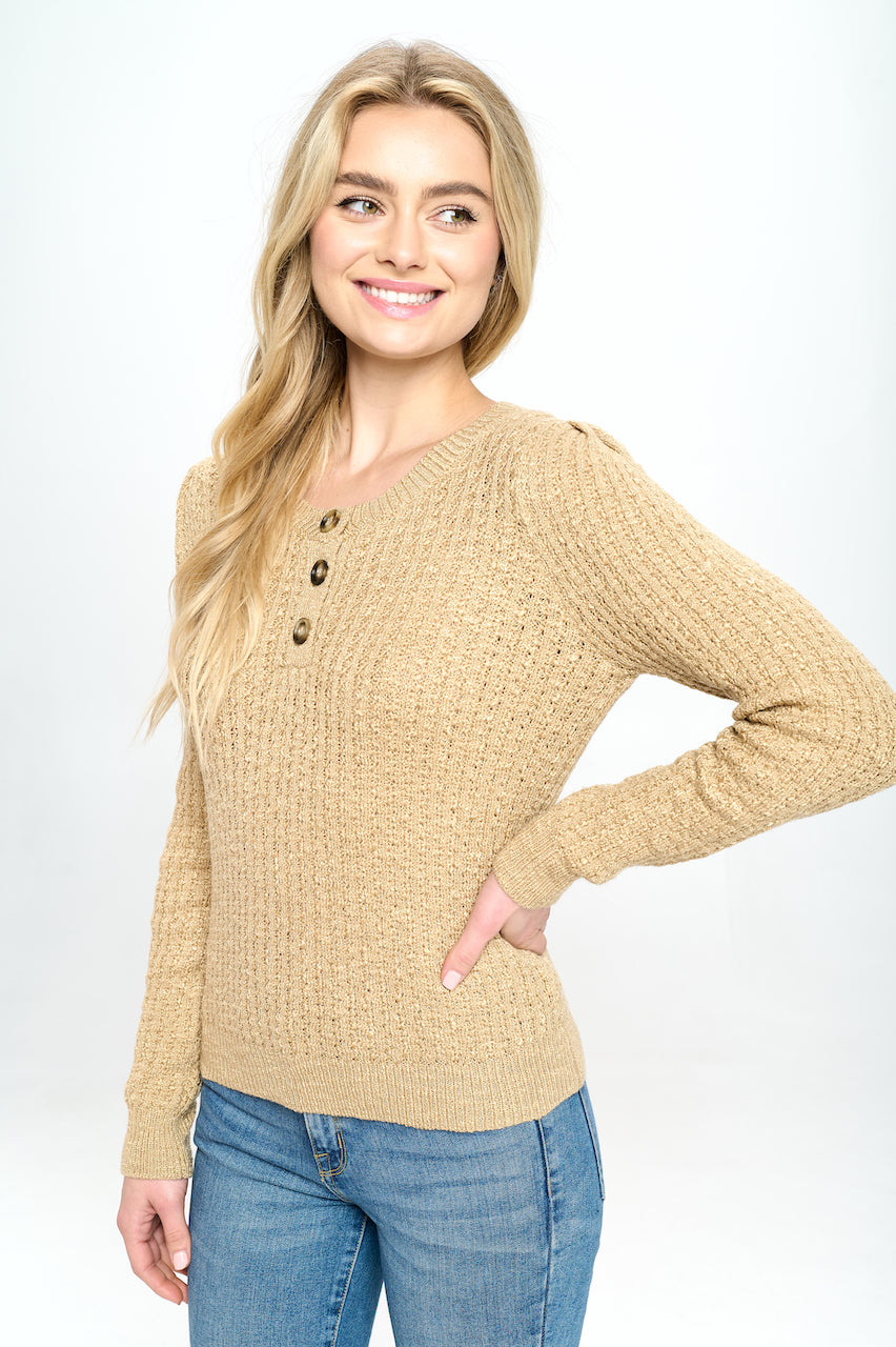 CROCHET KNIT HENLEY