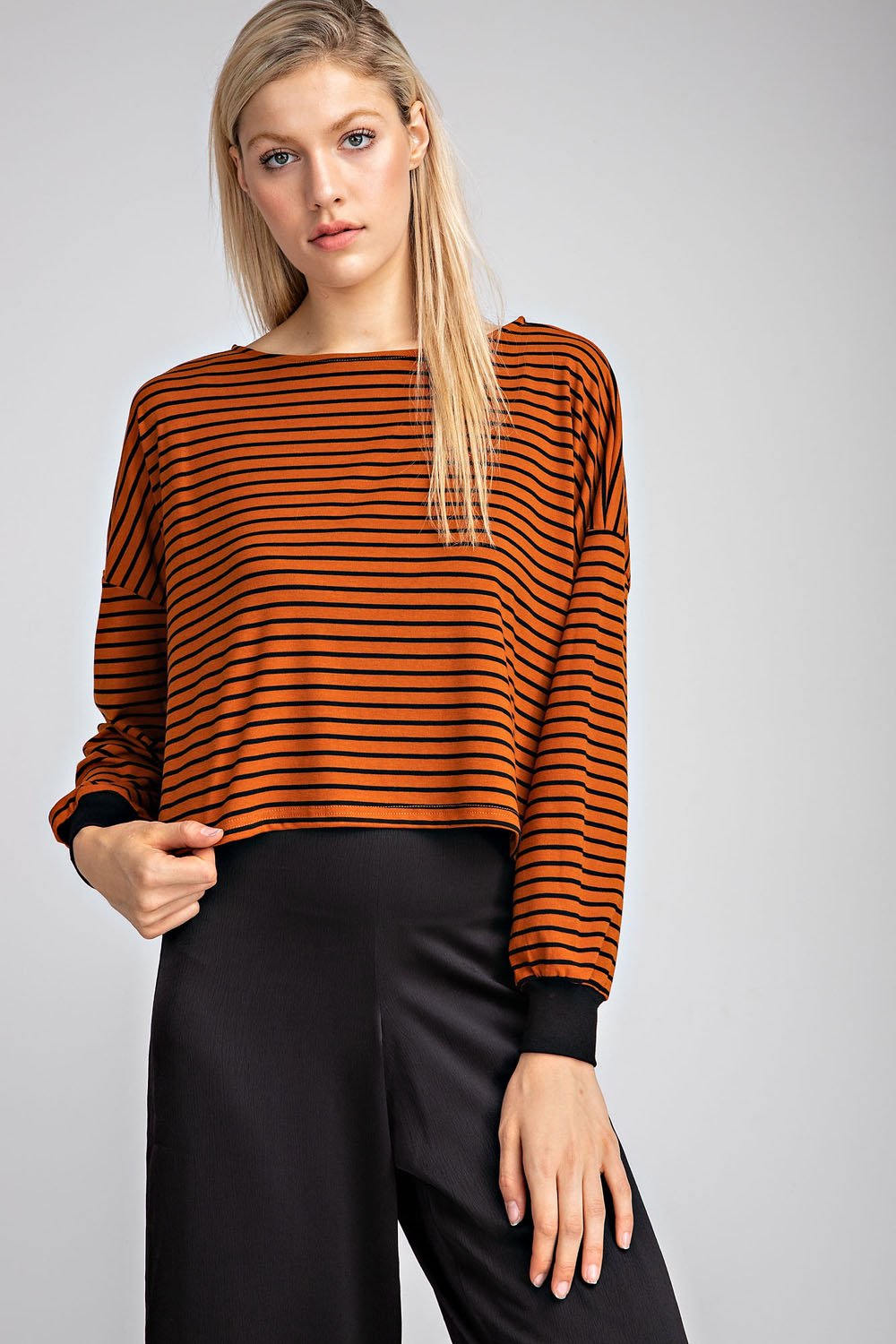 STRIPE CROP TEE