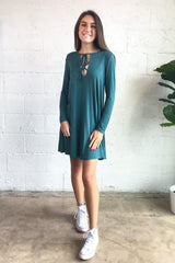 LONG SLEEVE TIE FRONT DRESS