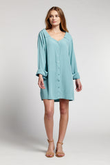 BUTTON FRONT SHIRT DRESS