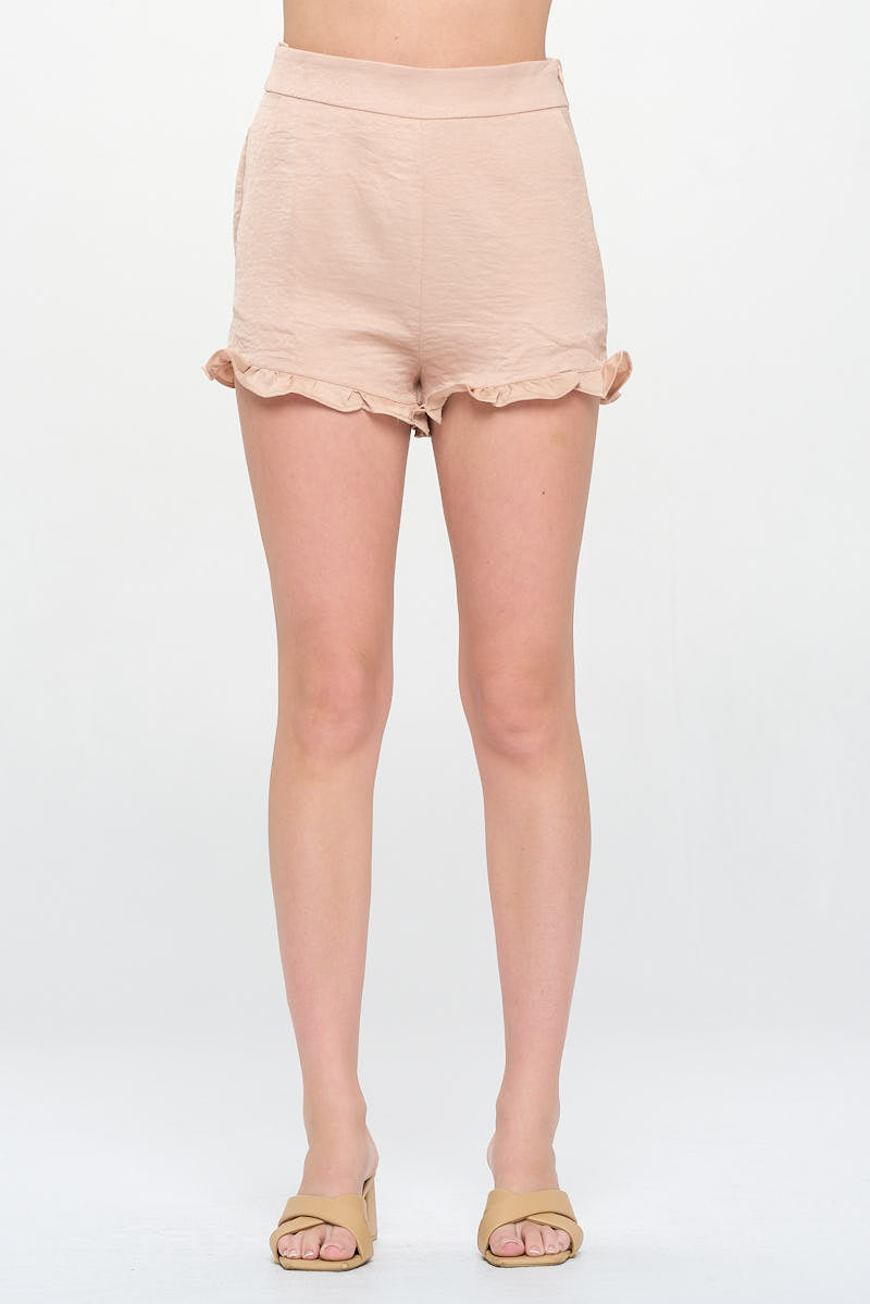 RUFFLED HEM SHORTS