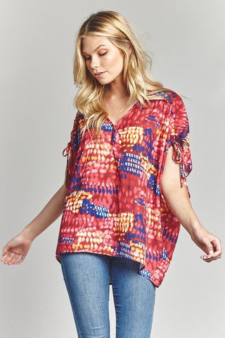 CINCH SLEEVE BLOUSON TOP