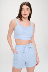 LINEN CROP TOP