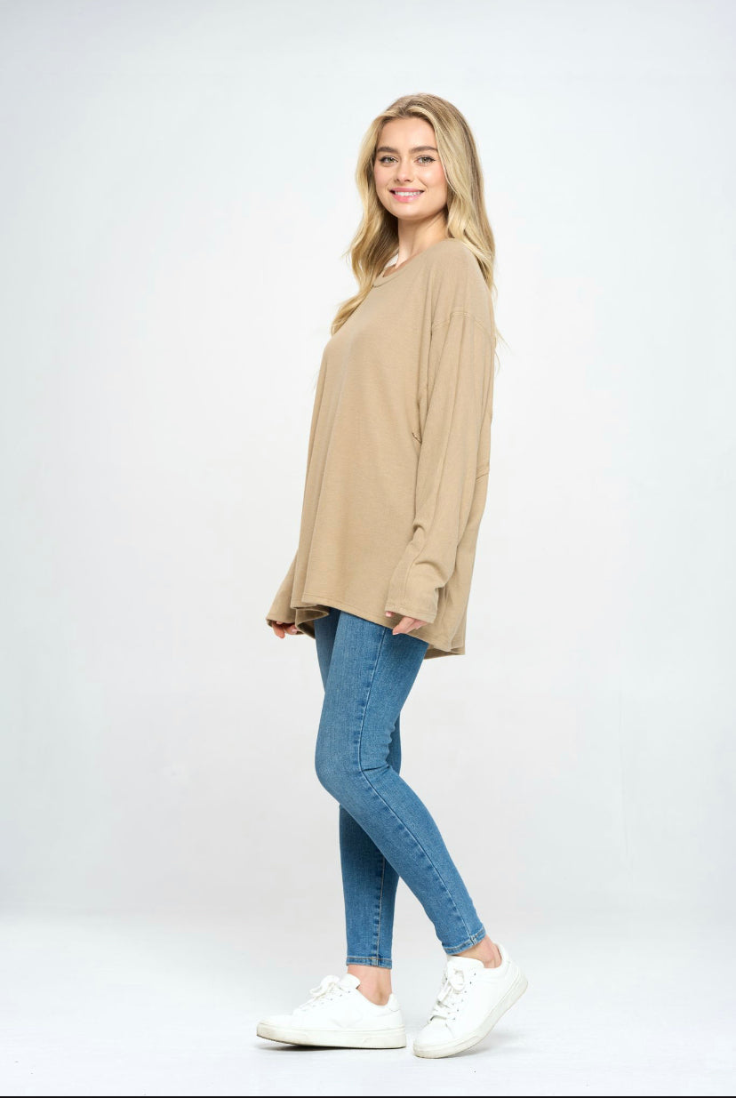 SOFT BRUSH KNIT PULLOVER