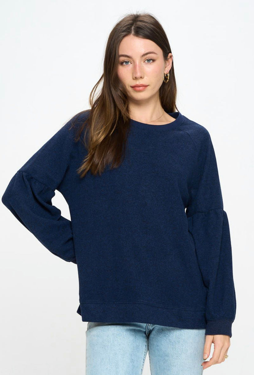 BUBBLE SLEEVE SWEATSHIRT