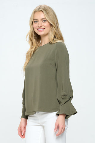 TIE LONG SLEEVE BLOUSE