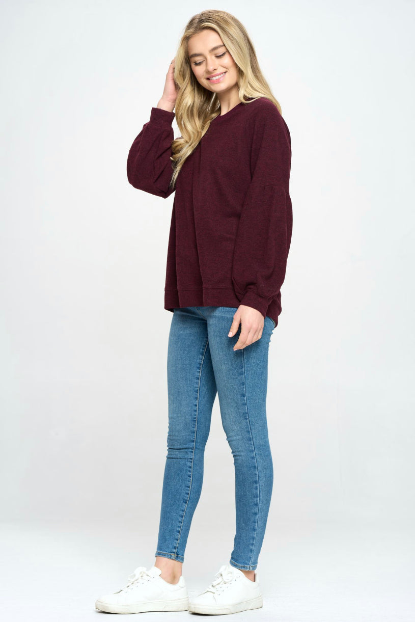 BUBBLE SLEEVE SWEATSHIRT