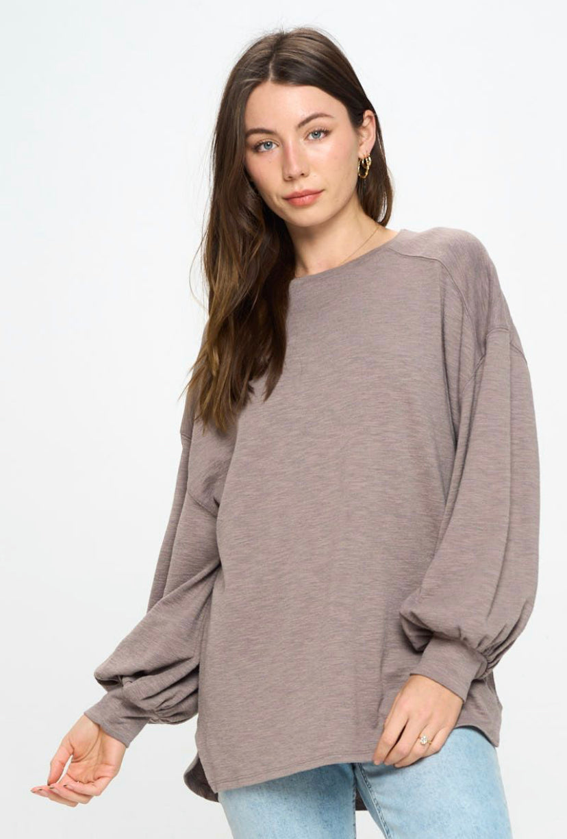 LONG SLEEVE TUNIC SWEATSHIRT