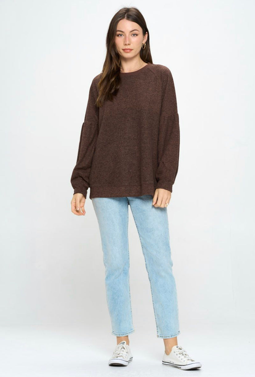 BUBBLE SLEEVE SWEATSHIRT