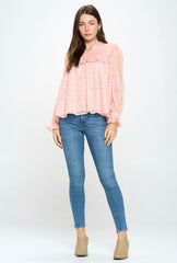 STAR PRINT RUFFLE BLOUSE