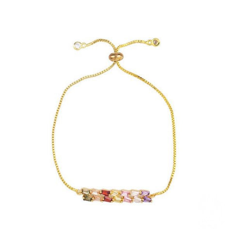 LOU DOUBLE ROW RAINBOW STONE BRACELET