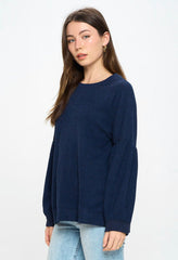 BUBBLE SLEEVE SWEATSHIRT