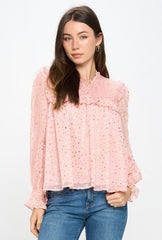 STAR PRINT RUFFLE BLOUSE