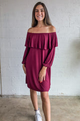 RUFFLE OFF SHOULDER DRESS