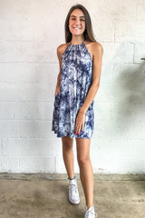 TIE DYE HALTER DRESS