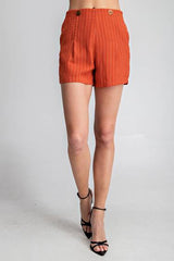 HIGH WAISTED PINSTRIPE SHORT